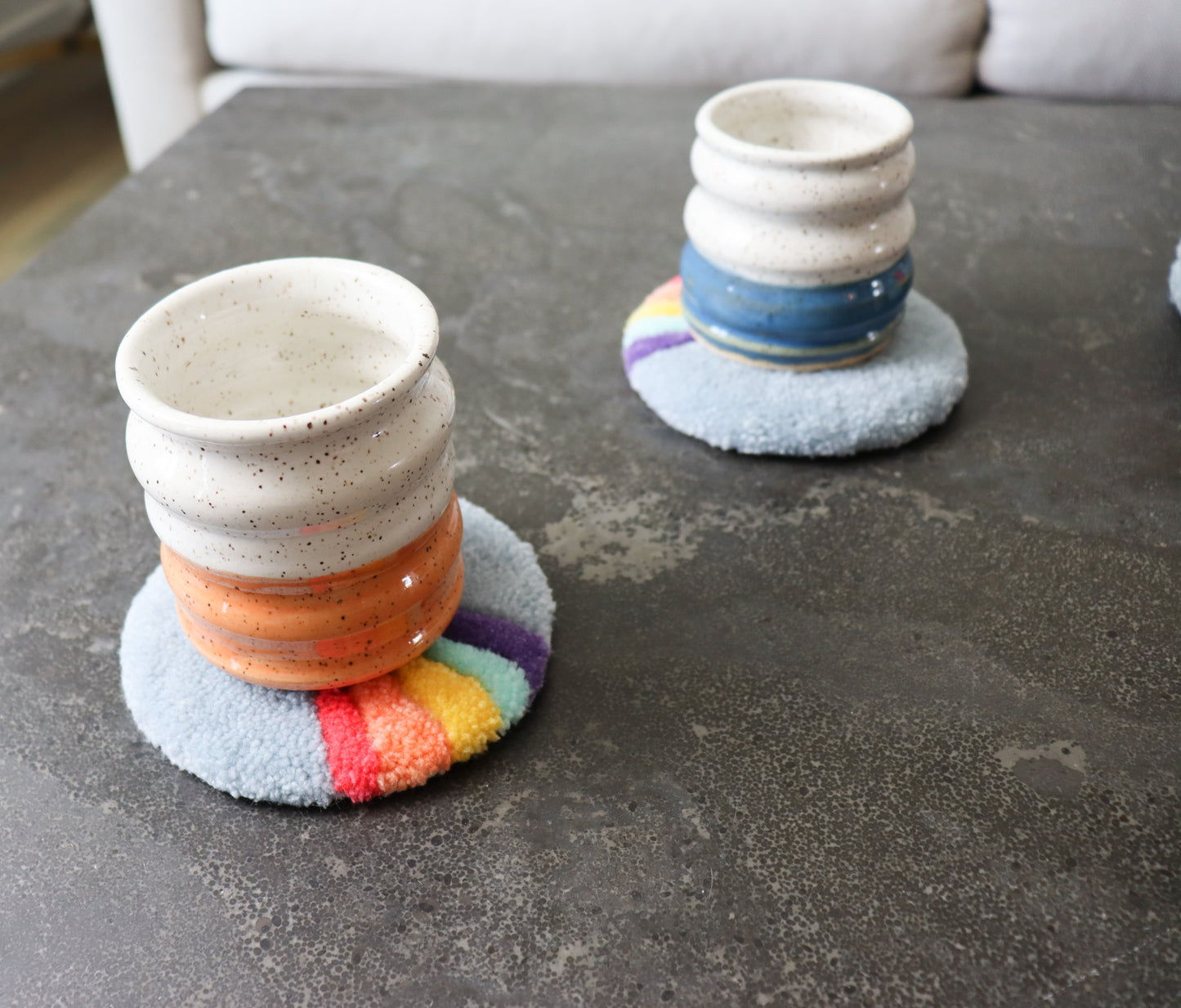 Cloud Mug Rugs - set of 2