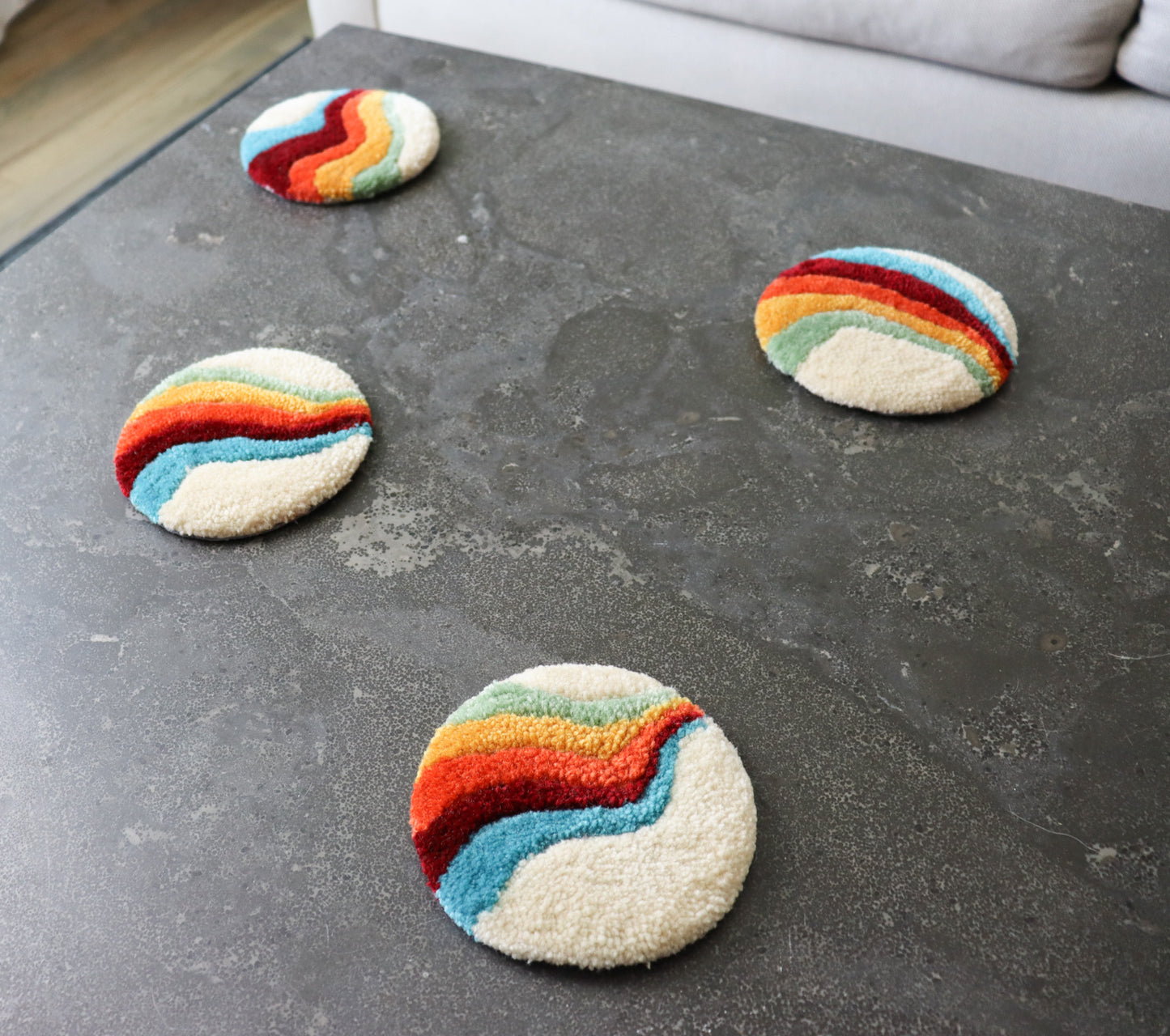 Rainbow Wave Mug Rugs - set of 2